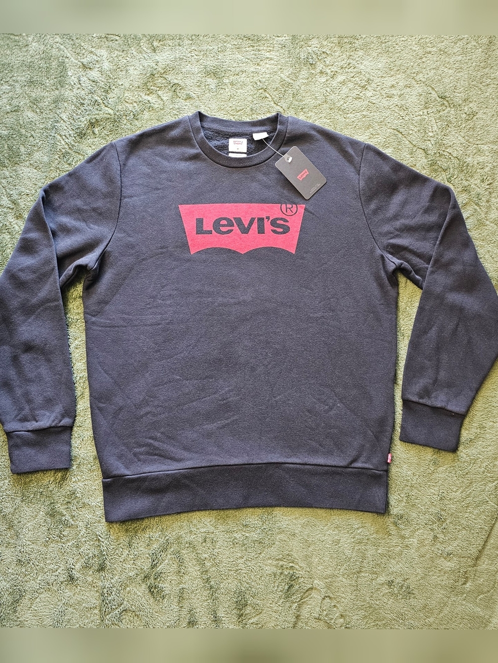Levi's Men's Classic Logo Crewneck Sweatshirt Black Size M Fall Comfy Casual